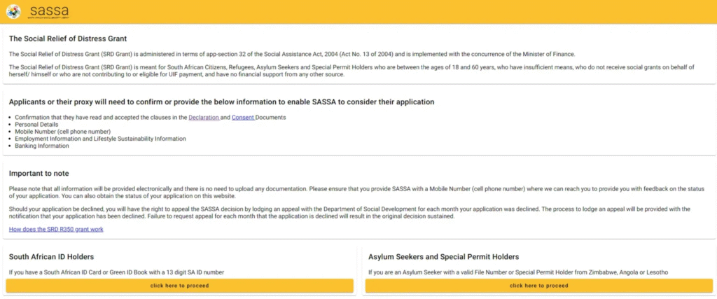 SASSA banking details